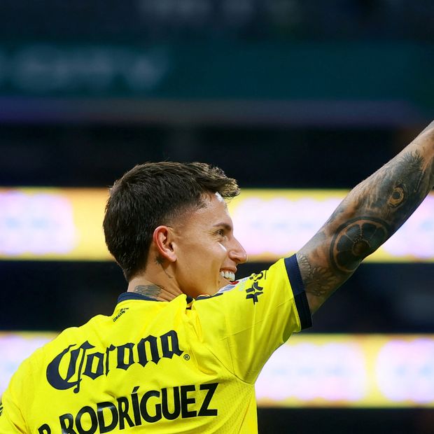 Brian Rodríguez, jugador del Club América, en un partido de Liga MX